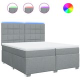  Krevet s oprugama i madracem svjetlosivi 200 x 200cm od tkanine | shoptok.hr