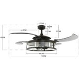  FANAWAY 212927 - LED plafonski ventilator CLASSIC 3xE27/4W/230V crni + daljinski upravljač | Eponuda.com