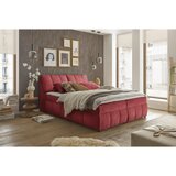 MID.YOU POSTELJA Z VZMETNICO 160 cm x 200 cm , tekstil, leseni material rdeča | Shoptok.si