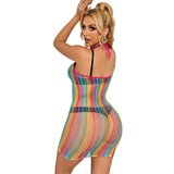 Subblime 952341 - halterneck mrežasta obleka v mavričnih barvah - S-L | Shoptok.si