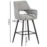 Hom`in BARSKI STOL, črna, svetlo siva | Shoptok.si
