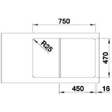 Blanco TOLON 45S 780x500/195 mm – kristalno bela | ePonuda.com