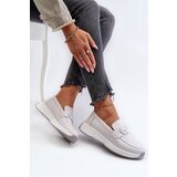 S. BARSKI Light Grey Women's Platform Leather Moccasins S.Barski LR490 | Shoptok.si