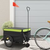 vidaXL Kolesarska prikolica črna in zelena 45 kg železo | Shoptok.si