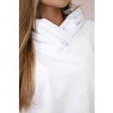 Kesi Women's sweatshirt with a zipper on the hood white | Shoptok.si