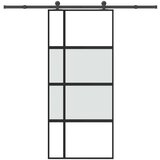 vidaXL Drsna vrata z opremo 90x205 cm kaljeno steklo in aluminij | Shoptok.si