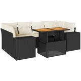  7-dijelni set vrtnih sofa od poliratana s jastucima crni | shoptok.hr