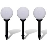 vidaXL vrtne solarne led okrogle lučke 20cm za osvetlitev poti 3kosi s konico | Shoptok.si
