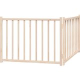 vidaXL Vrata za pse zložljiva 2 panela 160 cm trden les jelke | Shoptok.si