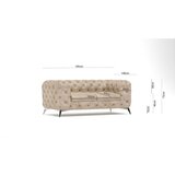 Ropez Bež baršunasti sofa 185 cm Chelsea – | shoptok.hr