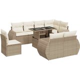 Maison Chic Seti vrtnega pohištva - Vrtna garnitura 9-delna z blazinami bež poli ratan, (21797202) | Shoptok.si
