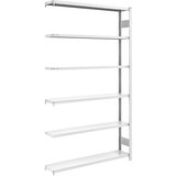 eurokraft pro Sestavljiv skladiščni regal, siv, VxŠ 2500 x 1300 mm, s 6 jeklenimi policami, priključni regal, nosilnost police 175 kg, globina 300 mm | Shoptok.si