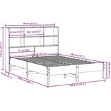 vidaXL Krevet s regalom z knjige bez madraca bijeli 140x200cm borovina | shoptok.hr