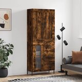 vidaXL Visoka komoda dimljen hrast 69,5x34x180 cm inženirski les Cene