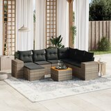 vidaXL 8-dijelni set vrtnih sofa od poliratana s jastucima sivi | shoptok.hr
