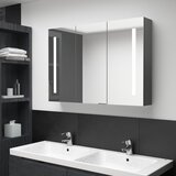 vidaXL LED kopalniška omarica z ogledalom 89x14x62 cm siva Cene
