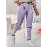 DStreet Damskie spodnie chinosy onesize z paskiem KLASSIA fioletowe | shoptok.hr