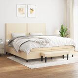 The Living Store Box spring postelja z vzmetnico krem 200x200 cm blago - Box Spring Postelja, (21514011) Cene