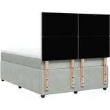 vidaXL Box spring postelja z vzmetnico svetlo siv 140x190 cm žamet | Shoptok.si