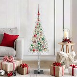 vidaXL Božično drevo med 150 LED z stojalom Bela 120 cm PE in jeklo | Shoptok.si