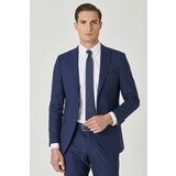 ALTINYILDIZ CLASSICS Men's Navy Blue-Burgundy Slim Fit Slim Fit Patterned Suit. cene