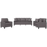  3-dijelni set sofa s jastucima sivi od umjetne kože | Eponuda.com