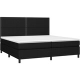 vidaXL Krevet box spring s madracem LED crni 200x200 cm od tkanine | shoptok.hr