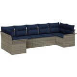  Vrtna sedežna garnitura z blazino 7 pcs Siva Poly ratan, (5000021458) | Shoptok.si