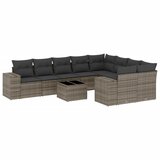  10-dijelni set vrtnih sofa od poliratana s jastucima sivi | shoptok.hr