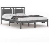 Maison Chic Posteljni okvir - Dvoposteljna postelja - Zakonska postelja siv iz trdnega lesa 200x200 cm-J5458, (21776800) | Shoptok.si
