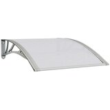 vidaXL Nadstrešek za vrata siv in prozoren 100x80 cm polikarbonat | Shoptok.si