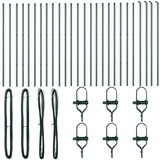 vidaXL Stupovi ograde 26 kom Zelena Ø32 mm 210 cm Galvanizirani čelik | shoptok.hr