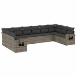  The Living Store Vrtna sedežna garnitura 10-delna z blazinami siv poli ratan - Vrtna Sedežna Garniture, (21451532) | Shoptok.si