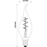 Avide Žarnica,LED 3W,E14,2700K,230V AC,topla bela svetloba - Soft Filament Candle Flame 3W E14 | Shoptok.si
