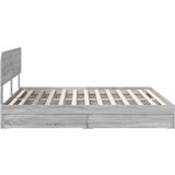 Krevet s od storage Siva Sonoma 200 x 200 cm Konstruirano drvo | shoptok.hr