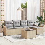  Set sofe 6 kom. Bež i svijetlo siva poliratan | shoptok.hr