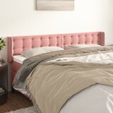  Uzglavlje s ušima ružičasto 203x16x78/88 cm baršunasto | shoptok.hr