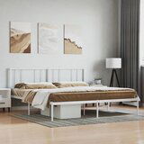 The Living Store Kovinski posteljni okvir z vzglavjem bel 200x200 cm - Posteljni Okvir, (21531818) | Shoptok.si