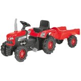 Dolu traktor za decu na pedale sa prikolicom, Crveni Cene