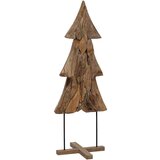 vidaXL Božično drevo z stojalom Rjava 90 cm Trdna tikovina | Shoptok.si