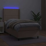  Box spring postelja z vzmetnico LED kapučino 80x200cm um. usnje, (20900164) | Shoptok.si