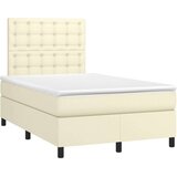  Boxspring - Krevet s oprugama i madracem krem 120x200 cm od umjetne kože - Krema 120 x 200 cm gumbi | shoptok.hr
