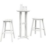 vidaXL 3-delni vrtni bar set bela HDPE | Shoptok.si
