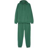 Trendyol Green Men's Oversize Basic Hooded with Elastic Legs, Basic Inside, Soft Pile Cotton Tracksuit Set. Cene