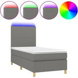 The Living Store Box spring postelja z vzmetnico LED temno siva 90x190 cm blago - Box Spring Postelja, (21520564) | Shoptok.si