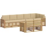  Set vanjskih sofa 8 pcs Bijela i bež 310 x 132,5 x 73 cm | Eponuda.ba