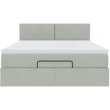 vidaXL Otomanski postelja z vzmetnico svetlo siv 140x200 cm žamet | Shoptok.si