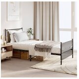  Metalni okvir kreveta uzglavlje i podnožje crni 90x190 cm | shoptok.hr