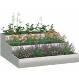  Vrtna saksija Srebrno 90 x 90 x 35 cm Cinkani čelik | shoptok.hr