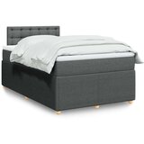 vidaXL Box spring postelja z vzmetnico temno siva 120x190 cm blago | Shoptok.si
